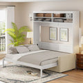 Queen Murphy Bed with Sofa 2 in 1 Design, Storage Solutions & Dual Piston Mechanism
