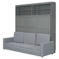 Queen Murphy Bed with Sofa 2 in 1 Design, Storage Solutions & Dual Piston Mechanism