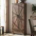 72 Inch Tall Farmhouse Kitchen Pantry Cabinet Stylish Storage Cupboard