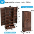 72 Inch Tall Farmhouse Kitchen Pantry Cabinet Stylish Storage Cupboard