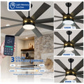 Dextrus 60 in Modern LED Outdoor/Indoor Ceiling Fan with Remote Control