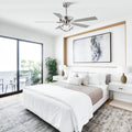 Parrot Uncle 52 Inch Contemporary Chrome Ceiling Fan with Integrated LED Lights and Remote Control