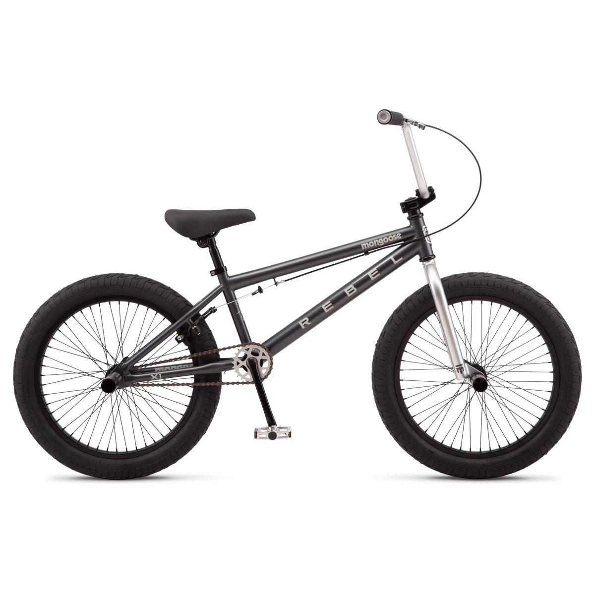 Mongoose Rebel X1 BMX Bike, 20 In. Wheels, Kids Ages 7 14 Years, Gray Child Bicycle
