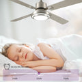Dextrus 52'' Ceiling Fan with Light and Remote Control, 6 Speeds, 5 Timer Settings, and Dual Finish Blades (Nickel)