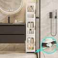 Slim Kitchen Pantry Storage Cabinet with Doors and Shelves, 3 Tiers Plastic Narrow Storage Organizer Collapsible