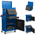 2 in 1 Rolling Tool Chest, 5-Drawer Tool Storage Cabinet with Wheels, Adjustable Shelf, Tool Box Organizer for Garage Warehouse Workshop