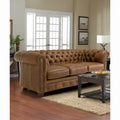 Hancock Tufted Top Grain Italian Leather Chesterfield Sofa Dimensions: 31" H x 86" W x 40" D