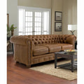 Hancock Tufted Top Grain Italian Leather Chesterfield Sofa Dimensions: 31" H x 86" W x 40" D