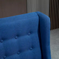 HOMCOM Armless Double Sofa Loveseat Tufted Linen Upholstery Couch with Wooden Legs for Living Room 28.75 x 43.25 x 36.5 inches