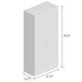 Freestanding 2 Door Bedroom Armoire with Hanging Rod