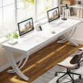 78.74 Inch Extra Long Double Computer Desk with Stylish Metal Legs for Home Office