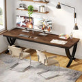 78.74 Inch Extra Long Double Computer Desk with Stylish Metal Legs for Home Office