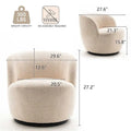 Modern Swivel Barrel Chair with 360 Degree Rotation Single Fabric Accent Chair