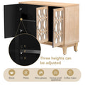 Mirrored Buffet Cabinet with Glass Doors and Silver Handles 3 Door Sideboard for Living Room, Hallway, and Dining Room