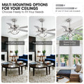 Parrot Uncle 52 Inch Contemporary Chrome Ceiling Fan with Integrated LED Lights and Remote Control