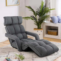 6 Position Adjustable Floor Sofa Bed, Folding Lazy Sofa Chaise Lounger Recliner with Armrests & Footrests for Living Room, Bedroom & Gaming
