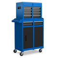2 in 1 Rolling Tool Chest, 5-Drawer Tool Storage Cabinet with Wheels, Adjustable Shelf, Tool Box Organizer for Garage Warehouse Workshop