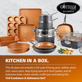 20-Piece Aluminum Ti Ceramic Nonstick Cookware and Bakeware Set in Graphite