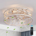 QHTX 18 Inch White Vintage Caged Ceiling Fan with Remote Control