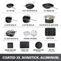 20-Piece Aluminum Ultra Durable Non Stick Diamond Infused Cookware and Bakeware Set
