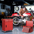 2 in 1 Rolling Tool Chest, 5-Drawer Tool Storage Cabinet with Wheels, Adjustable Shelf, Tool Box Organizer for Garage Warehouse Workshop