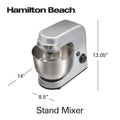 Hamilton Beach 4 Quart Stand Mixer for Kitchen, 7 Speeds, Tilt Head, Dough Hook, Whisk & Flat Beater, White