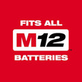 M12 FUEL 12V Lithium Ion Cordless 3/8 In. Ratchet and 1/4 In. Impact Driver Kit (2 Tool) W/Batteries, Charger & Bag