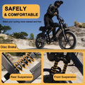 Movcan V30 Electric Bike for Adult, 1000W 20" Fat Tire 48V 15.6AH Removable Battery, 28MPH 7-Speed Disc Brake Off Road Mountain Ebike UL2849