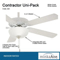 Minka Aire Fans Contractor II Uni Pack 5 Blade Ceiling Fan with Light Kit 18