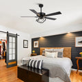 Parrot Uncle 52 Inch Contemporary Chrome Ceiling Fan with Integrated LED Lights and Remote Control