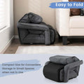 6 Position Adjustable Floor Sofa Bed, Folding Lazy Sofa Chaise Lounger Recliner with Armrests & Footrests for Living Room, Bedroom & Gaming