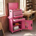 2 in 1 Rolling Tool Chest, 5-Drawer Tool Storage Cabinet with Wheels, Adjustable Shelf, Tool Box Organizer for Garage Warehouse Workshop